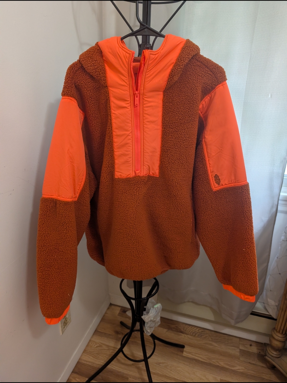FP Movement by Free People Orange and Rust Sherpa Jacket Size Large